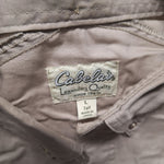 Cabelas Button Down Shirt Tan Bonus Zipper Pocket Men Large Tall Big Long Sleeve