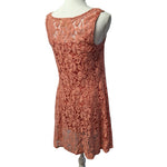 Free People Lace Dress Orange Peach Slip Layers Sleeveless Womens Small Coral