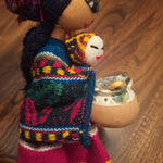 Folk Art Mexican Hispanic Doll Mother Babies Children Pottery Hat Dress Shawl