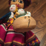 Folk Art Mexican Hispanic Doll Mother Babies Children Pottery Hat Dress Shawl