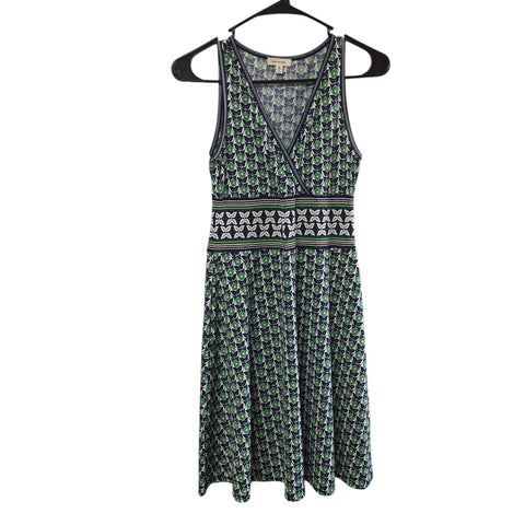 Max Studio Dress Green Sleeveless V Neck Womens XS Knee Length