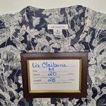 Liz Claiborne Sheer Top Button Down Blue Floral Long Sleeve Medium Blouse