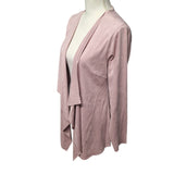 Soft Surroundings Faux Suade Jacket Open Front Pink Blush Womens Medium Ruffle