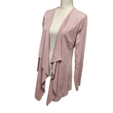 Soft Surroundings Faux Suade Jacket Open Front Pink Blush Womens Medium Ruffle