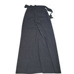 Anthropologie Elevenses Wide Leg Trousers Black Wrap Sash Belt Womens 8 Zip Side