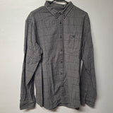 Billabong Flannel Button Down Gray Youth Boys XXL Fitted Stretch