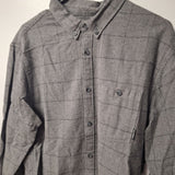 Billabong Flannel Button Down Gray Youth Boys XXL Fitted Stretch