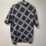 Jett Snap Down Shirt Black Gray Diamond Mens Large