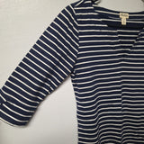 Hatley Sleep Shirt Nightgown Blue Stripes Half Sleeve Womens Small