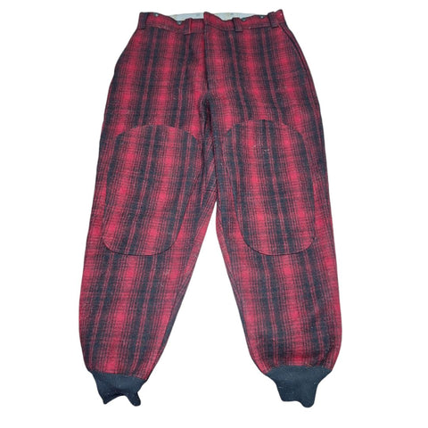 Woolrich Red Plaid Pants Mens 38 Hunting Yooper Winter Vintage Snap