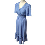 Sissyaki Dress Peasant Blue Lace Ruffle Long Maxi Womens Small Floral