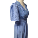 Sissyaki Dress Peasant Blue Lace Ruffle Long Maxi Womens Small Floral