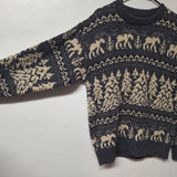 Alps Wool Sweater Moose Winter Fine Mens Apparel Medium Vintage Rustic Cabin