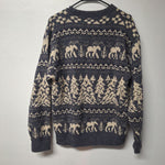 Alps Wool Sweater Moose Winter Fine Mens Apparel Medium Vintage Rustic Cabin