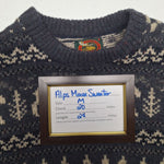 Alps Wool Sweater Moose Winter Fine Mens Apparel Medium Vintage Rustic Cabin