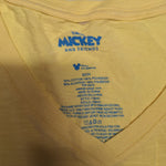 Disney Friends Mickey Mouse Tee Shirt Yellow Womens Small Minnie Goofy Donald