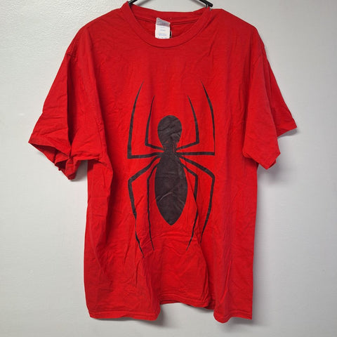 Marvel Spiderman Tee Shirt Red Black Mens XL Super Hero