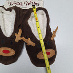 Winter Wishes Reindeer Slipper Socks Santa's Squad Fluffy Adult One Size