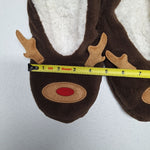 Winter Wishes Reindeer Slipper Socks Santa's Squad Fluffy Adult One Size