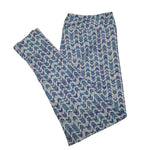 Lularoe Leggings TC2 Tall Curvy Blue White Herringbone Arrow Chevron Womens Plus