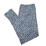 Lularoe Leggings TC2 Tall Curvy Blue White Herringbone Arrow Chevron Womens Plus
