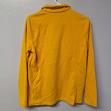 Lands End Fleece Pullover Yellow Quarter Zip Collar Womens Small 6 8 Long Sleeve