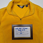 Lands End Fleece Pullover Yellow Quarter Zip Collar Womens Small 6 8 Long Sleeve