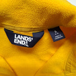 Lands End Fleece Pullover Yellow Quarter Zip Collar Womens Small 6 8 Long Sleeve