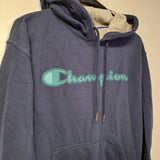 Champion Hoodie Sweatshirt Blue Teal Womens Small Pullover