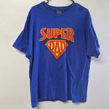 World's Greatest Dad Super Tee Shirt Blue Red Mens XL Father Gift Birthday