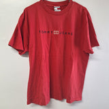 Tommy Jeans Tee Shirt Red Hilfiger Mens Medium Heavy Cotton