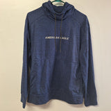 American Eagle Hoodie Mens Large Blue Basic Reflective