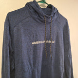 American Eagle Hoodie Mens Large Blue Basic Reflective