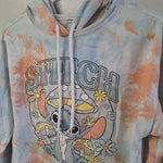 Disney Stitch Cropped Hoodie Tie Dye Lelo Movie Womens Small Mushroom Hippie