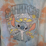 Disney Stitch Cropped Hoodie Tie Dye Lelo Movie Womens Small Mushroom Hippie