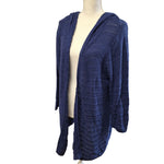 Dressbarn Hooded Cardigan Knit Blue Open Front Long Sleeve Womens Plus 2X