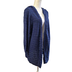 Dressbarn Hooded Cardigan Knit Blue Open Front Long Sleeve Womens Plus 2X