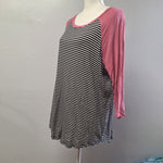 Maurices 24 7 Active Daily Wear Striped Top Pink Womens Plus Size 1