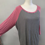 Maurices 24 7 Active Daily Wear Striped Top Pink Womens Plus Size 1