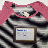 Maurices 24 7 Active Daily Wear Striped Top Pink Womens Plus Size 1