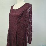 Maurices Lace Dress Purple Womens XXL Layered Slip Mother Bride Groom