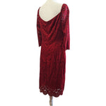 Knitee Red Lace Dress Mother Bride Groom Winter Formal Prom Womens XL 16 18 Zip