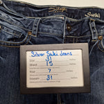 Silver Jeans Suki Womens 31 Blue Denim Embroidered Bootcut