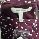 Maurices Romper Jumper Maroon Purple Polka Dot Soft Womens XL