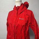 Marmot Precip Rain Jacket Coat Womens XL Red 55200 Hood Zip Pockets Waterproof