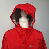 Marmot Precip Rain Jacket Coat Womens XL Red 55200 Hood Zip Pockets Waterproof