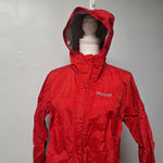 Marmot Precip Rain Jacket Coat Womens XL Red 55200 Hood Zip Pockets Waterproof