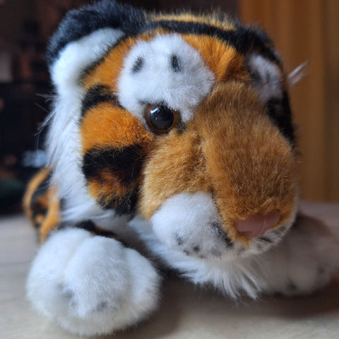 Gundimal Brown Tiger 12 Inch Plush Cat Stuffed Animal 6047760 Small Laying