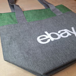 ebay Swag Insulated Lunch Bag Tote Cooler Green Gray Zip 12 x 10