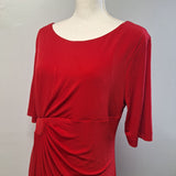 North Style Red Dress Side Cynch Gathered Basic Christmas Soft Womens 12